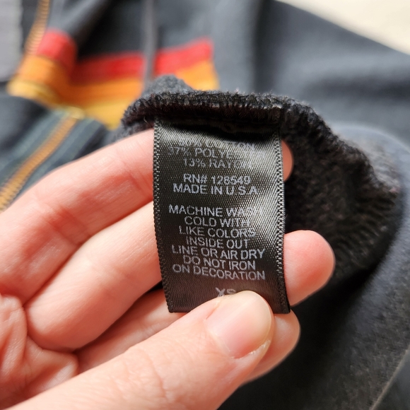 Aviator Nation 5 Stripe Hoodie Full Zip Up Gray Size XS - Picture 4 of 5